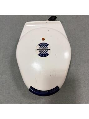 Proctor Silex Morning Baker Belgian Waffle Maker Non-Stick Blue White 26500